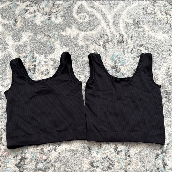Bundle of Girls Athleta Ribbed Black Tank Tops - Picture 1 of 9